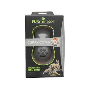 FURminator Curry Comb For Short Medium Coats <b>Dog</b> Cat Grooming Massage Brush With Hand Strap - Product Image 1