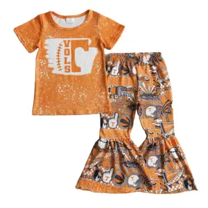 Kinderkleding Korte Mouwen Tennessee Voetbal Juichen Toonaangevende Uniform Baby Kleding Peuter Outfits Meisjes Kinderkleding