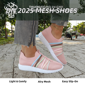 2025 Summer Fashionable Casual Canvas Shoes <b>New</b> Style Breathable Mesh Slip-On Closure Rubber Insole Sporty Design - Product Image 2
