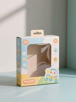 Boîte d'emballage cadeau pliable en carton ondulé avec fenêtre pour figurines et jouets en peluche, impression personnalisée
