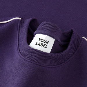 Sweat-shirt à col rond pour <span class=keywords><strong>homme</strong></span> en coton, à épaules tombantes, unisexe, 380 g/m², taille plus, manches à empiècements, surdimensionné, logo personnalisé, automne - Product Image 4