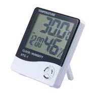 디지털 온도 기상 관측소 가정을 위한 옥외 실내 습도계 LCD 습도 미터 온도계 자명종