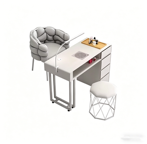 Table de Manucure Moderne pour Salon de Beauté avec Lampe LED Intégrée - Product Image 5