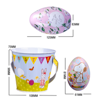 Emballage en métal d'usine boîtes de bonbons personnalisées boîtes de cadeaux de festival vides seau en métal boîte en fer blanc pour oeufs de Pâques