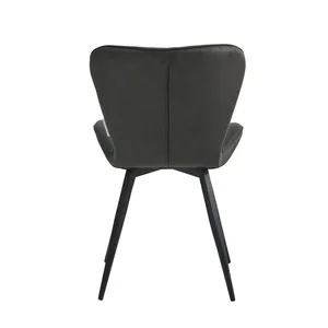 Sedia da <span class=keywords><strong>Cucina</strong></span> Industriale in Microfibra <span class=keywords><strong>Antracite</strong></span> con Gambe in Metallo - Product Image 2