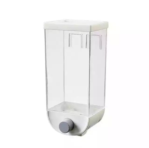 Recipientes de plástico transparente sellados de pared con dispensador a presión para cereales, granos, alimentos secos y granos de café - Product Image 4