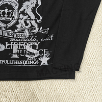 Streetwear personnalisé Dtg impression graphique Vintage ourlet brut col rond gaufré tricot thermique à manches longues t-shirt pour hommes
