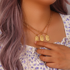 Colgante de acero inoxidable con diseño ovalado para mujer, collar con colgante de carta de Tarot de zirconia del zodiaco 12, chapado en oro de 18k, <span class=keywords><strong>2022</strong></span> - Product Image 4