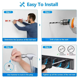 ชั้นวางคันเบ็ดติดผนังยี่ห้อ LM ผลิตจากวัสดุ ABS พร้อมช่องใส่การ์ดหลายช่องและฐานตั้งโชว์กันลื่น - Product Image 6