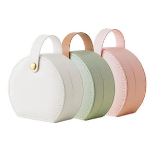 LG7305 оптовая продажа, коробка для хранения ювелирных изделий из искусственной кожи с Handel круглой формы ручной работы, Лидер продаж в наличии, футляр для ювелирных изделий - Product Image 1