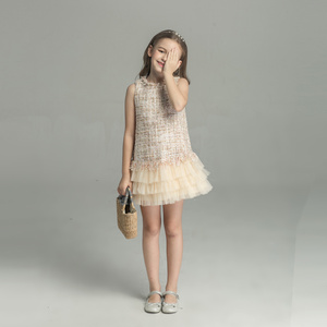 Robes d'été sans manches en coton pour petites filles, style princesse, avec appliques, coupe mini trapèze - Product Image 4