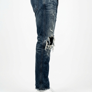 Jeans de Mezclilla para Hombre, Corte Slim Fit, Pierna Recta, Desgastados y Rotos, Cintura Media, Algodón, Estilo Casual de Verano, Nueva Colección de Alta Calidad - Product Image 2