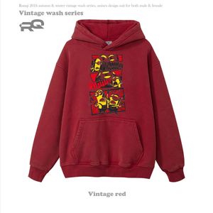 Sudadera con Capucha para Hombre, Estilo Retro Americano, Estampado de Dibujos Animados, Forro Polar, 100% Algodón, Casual, Holgada, de Moda, para Otoño - Product Image 5