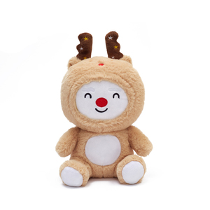 Lindo Reno Navideño de Peluche con Estrella, Astas y Nariz Roja, Muñeco de Santa Claus, Regalo de Navidad para Niños - Product Image 2