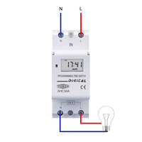 Nouveau Type Interrupteur Horaire Digital Programmable Hebdomadaire sur Rail DIN, Relais de Contrôle 7 Jours, Courant Alternatif 220V 230V 12V 24V 48V 16A Monophasé