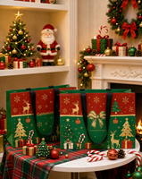 Sac en papier de luxe écologique en cuir, personnalisé pour l'impression offset, idéal pour les cadeaux d'affaires et l'emballage artisanal de Noël