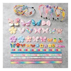 Wholesale Headband Making Kit Kids Sparkle Butterfly Pearls Ribbon <b>Foam</b> Flowers Holiday <b>Craft</b> Present Pack Set - Product Image 5