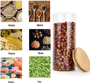 Thực Phẩm Thủy Tinh Lưu Trữ Chum Containers Với Kín Tre Có Nắp Đậy Nhà Bếp Hộp Thủy Tinh Cho Cà Phê Bột Đường Kẹo Cookie Gia Vị - Product Image 6