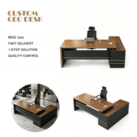 Bureau de direction moderne et minimaliste avec armoire latérale, mobilier de bureau pour PDG