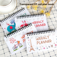 Cartoon A3 Spiral Journal avec Week Schedule Portable Coil Flip Notepad Corée du Sud Papeterie PP Cover A6 pour l'école