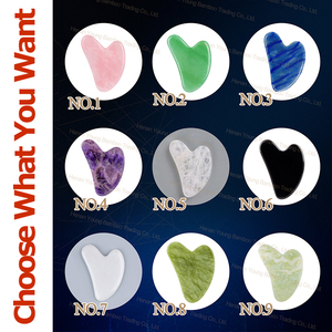 Kalp şekilli gua sha guasha kurulu pembe gül kuvars yeşim taşı kazıma masaj aleti gua sha kurulu - Product Image 4