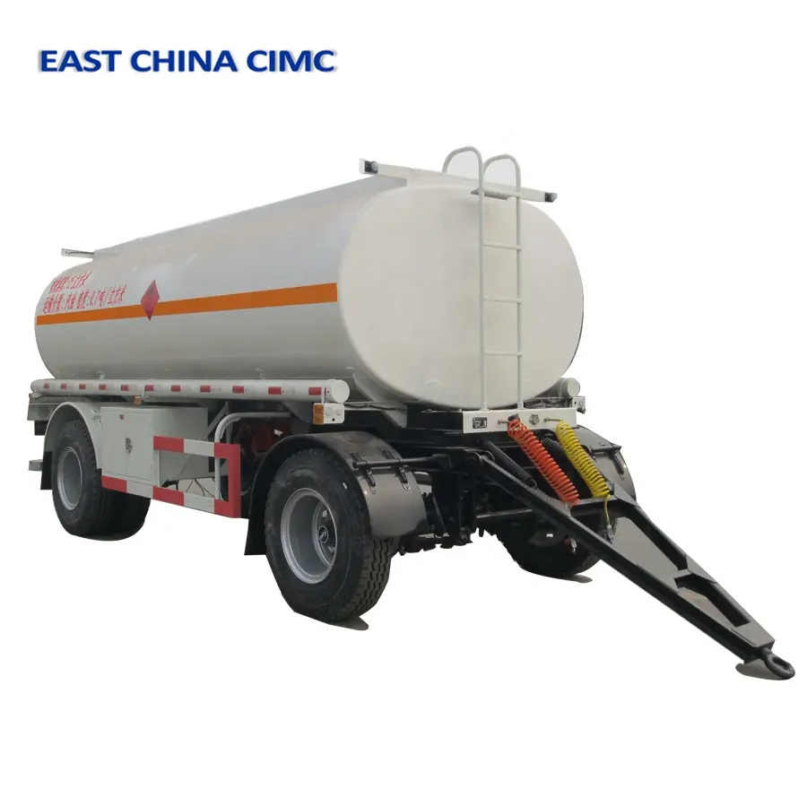 China precio barato nuevo 2 ejes Mini combustible cisterna Semi remolque de transporte de aceite de servicio pesado Semi remolque con barra de tiro