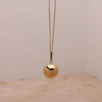 Cadeau pour la fête des mères, collier simple avec pendentif boule, plaqué argent et or rose, collier avec pendentif Bola de grossesse sonore