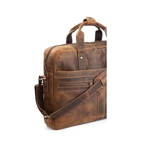 Sac messager en cuir marron de qualité supérieure pour hommes, sac de bureau pour hommes, compartiment rembourré pour ordinateur portable avec sangle réglable - Product Image 2