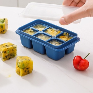 Color Box 3 Pack Silicone Large Round Ice Cube Tray for <b>Freezer</b> with Lids <b>Mini</b> Ice Cube Maker Square Ice Cream Tools Custom Logo - Product Image 1