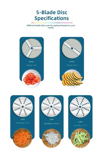 Machine à découper les légumes et les fruits professionnelle, très vendue, pour <span class=keywords><strong>chef</strong></span>, avec fonctions de trancheuse, râpeuse et hachoir - Product Image 6