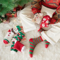 Chaussettes de Noël en velours corail mignonnes, de haute qualité, avec plusieurs choix, douces et confortables, chaussettes d'hiver
