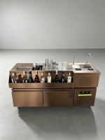Konter Layanan Bar Langsung dari Pabrik, Workstation Bar Komersial Baru untuk Koktail & Jus dengan Fungsi Pembuat Es