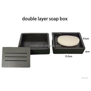 Jabonera y Bandeja Rectangular <span class=keywords><strong>de</strong></span> <span class=keywords><strong>Pizarra</strong></span> Natural Clásica Nórdica, Impermeable, Duradera y Ecológica, Juego <span class=keywords><strong>de</strong></span> Baño para Uso Doméstico y Hotelero - Product Image 6