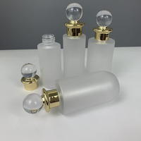 Bouteille d'huile capillaire en PET transparent givré de 3 oz, 4 oz, 200 ml, 150 ml, 120 ml, 100 ml, flacons de toner cosmétique avec bouchon à bille doré, emballage de beauté en plastique