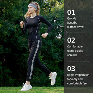 卸売 カスタム レディース 大人用 <span class=keywords><strong>2</strong></span>ピース 春 カラーブロック スポーツセット 長袖 ヨガ ランニング フィットネス ポリエステル スパンデックス - Product Image 3