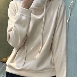 Women Fleece Hooded Sweatshirt Long Sleeve Soft Breathable Casual Autumn <b>Winter</b> <b>Top</b> Orange - Product Image 5