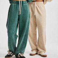 Pabrik Hoodie Grosir Kustomisasi Celana Olahraga Pria French Terry Batik Wash Oversized Kaki Melengkung Streetwear