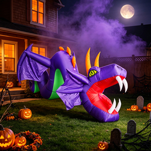 Drago Gonfiabile di Halloween da 3 Metri, Decorazione Luminosa per Giardino, Drago Gonfiabile Decorativo per le Festività - Product Image 6