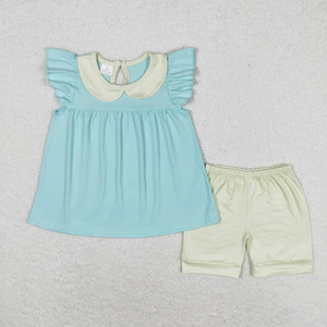 Ensembles de vêtements pour enfants d'été, tunique décontractée respirante pour enfants et ensemble de shorts rayés pour les petites filles - Product Image 3