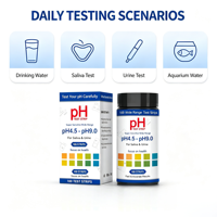 Tiras Reactivas Rápidas para pH 4.5-9, Papel de Prueba Sensible para Muestras de Fluidos Corporales y Agua, Suministro de Marca Privada
