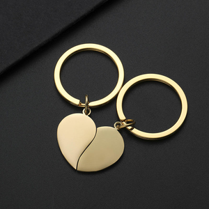 Porte-clés <span class=keywords><strong>mousqueton</strong></span> vierge en acier inoxydable, forme cœur puzzle, personnalisable avec logo gravé au laser, vente en gros - Product Image 4