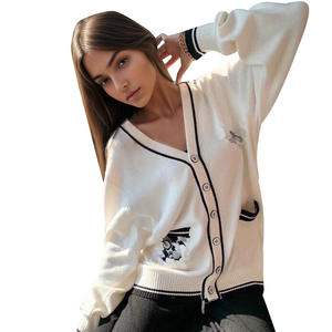 أزياء المرأة الأمريكية الأوروبي عبر الحدود الخريف الشتاء سترة جديدة فتحة رقبة V سترة جيب سترة تنوعا معطف الجبهة طويلة - Product Image 4