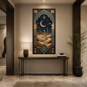 Opera d'<span class=keywords><strong>Arte</strong></span> Islamica ad Arco, Tela Geometrica Araba, Decorazione d'Interni per Moschea, Dipinto Murale Mediorientale, <span class=keywords><strong>Arte</strong></span> Ornamentale per Ingresso - Product Image 2