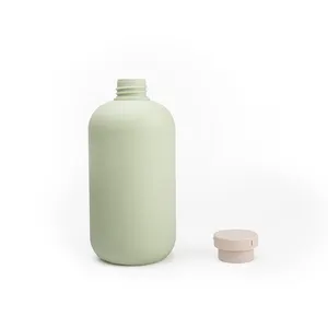 Matte Green Plush HDPE Plastic Cosmetic Packaging Soft Touch Squeeze Body Lotion Bottles 200ml 250ml 400ml 500ml Shampoo Bottle