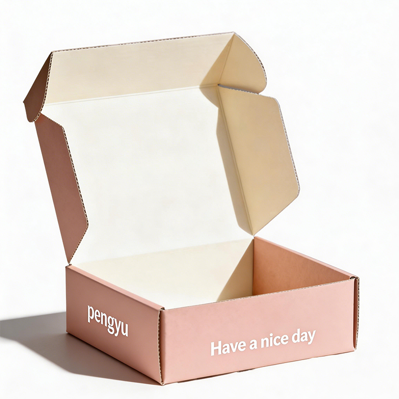 Custom Logo Embossed Pink Full Color Printing Foldable Mailer Packaging Cake Candy Cookie Shipping Food Grade Kraft Paper Box