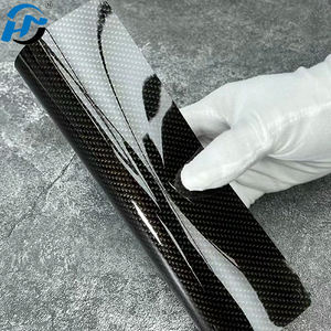 Vinilo Adhesivo para Interiores de Auto, PET TPU de Alta Definición, Fibra de <span class=keywords><strong>Carbono</strong></span> 9D, Dorado y Negro, Sin Burbujas - Product Image 6