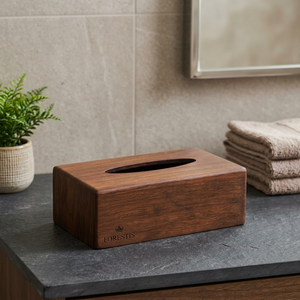 Boîte à mouchoirs artisanale en bois massif, porte-mouchoirs en bois naturel, distributeur de serviettes rustique, décoration de table pour la maison, le bureau ou l'hôtel - Product Image 1
