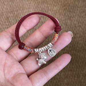 Handmade 999 Pure Silver Red <b>Rope</b> <b>Bracelet</b> Animal Zodiac Charm Unisex Gift Jewelry - Product Image 3