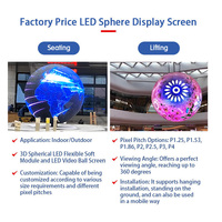 Pantalla de bola LED esférica para interiores y exteriores P1 P2 P2.5 P3 P4 Diámetro del globo Más pantalla en forma de esfera de bola Pantalla LED