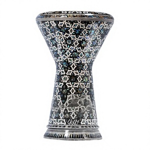 Auténtica Darbuka Gawharet El Fan Black Diamond Lattice Sombaty de 23 cm, Pearl Doumbek - Product Image 1